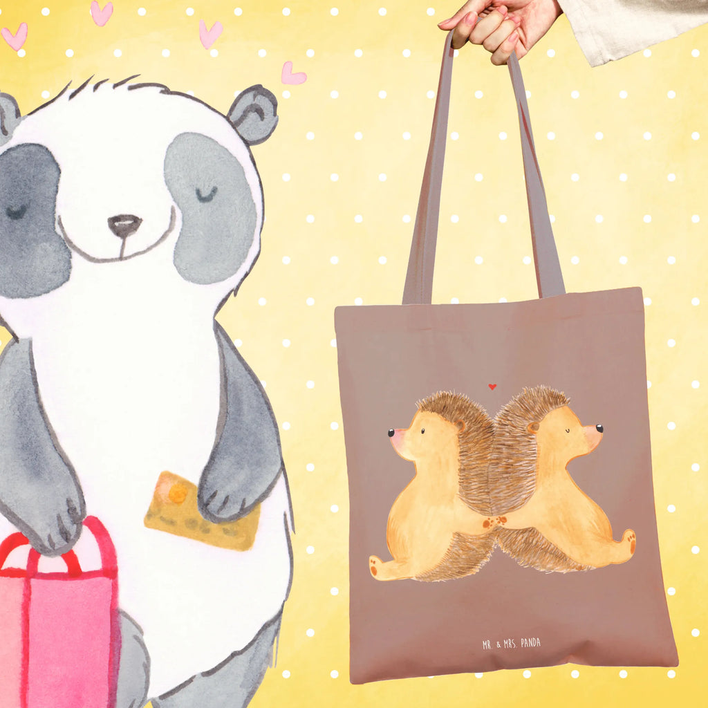 Tote bag Hedgehogs holding hands