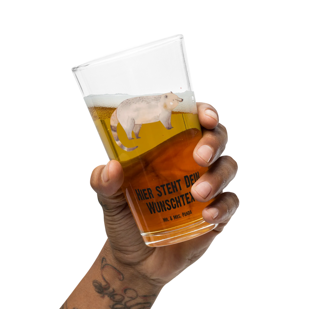 Personalized Drinking Glass Coati small animals, cute, funny, cute animal motives, hand drawn, small world, funny sayings, good mood, happy, gifts, gift ideas, special gifts, animal lover, card, bear, Nose bear, nose bear, trunk bear