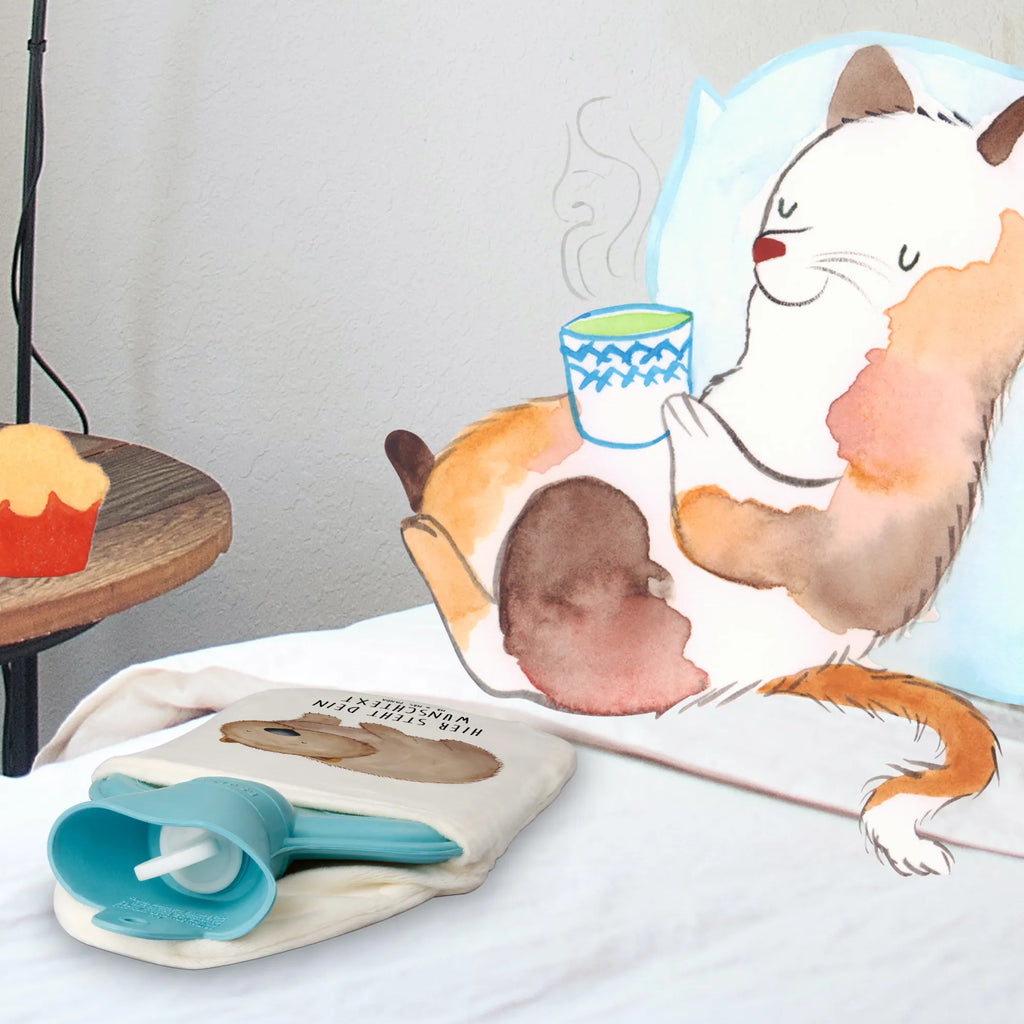 Personalised hot water bottle Wombat small animals, cute, funny, cute animal motives, hand drawn, small world, funny sayings, good mood, happy, gifts, gift ideas, special gifts, animal lover, card, saying, Wombat, motivation, life is beautiful, Australia