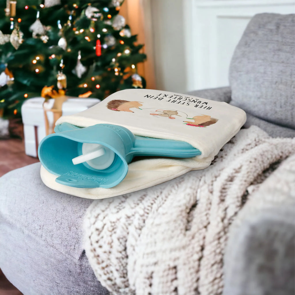 Spersonalizowany termofor jeż Skakanie na skakance Motywy zwierzęce, dobra energia, zabawne powiedzonka, zwierzęta