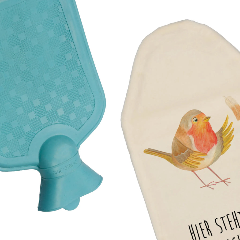 Personalised hot water bottle robin feathers small animals, cute, funny, cute animal motives, hand drawn, small world, funny sayings, good mood, happy, gifts, gift ideas, special gifts, animal lover, card, flying, slogan courage, slogan motivation, What if i fall, robin, bird, motivation slogans, motivation pictures