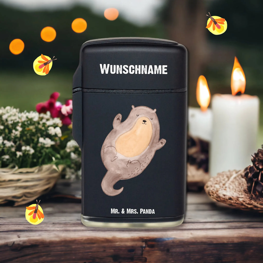 Personalised lighter otter Embrace otter, marten, sea otter, European otter, water mammal, aquatic animal, baby otter, predator, water, otter gifts, animal lover, gift ideas for animal lovers, animal, mammal, water animal, gifts for people in love, Otter Sea Otter Lake Otter