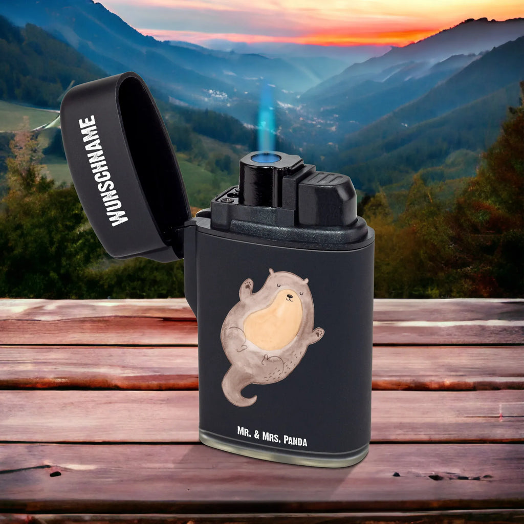 Personalised lighter otter Embrace otter, marten, sea otter, European otter, water mammal, aquatic animal, baby otter, predator, water, otter gifts, animal lover, gift ideas for animal lovers, animal, mammal, water animal, gifts for people in love, Otter Sea Otter Lake Otter