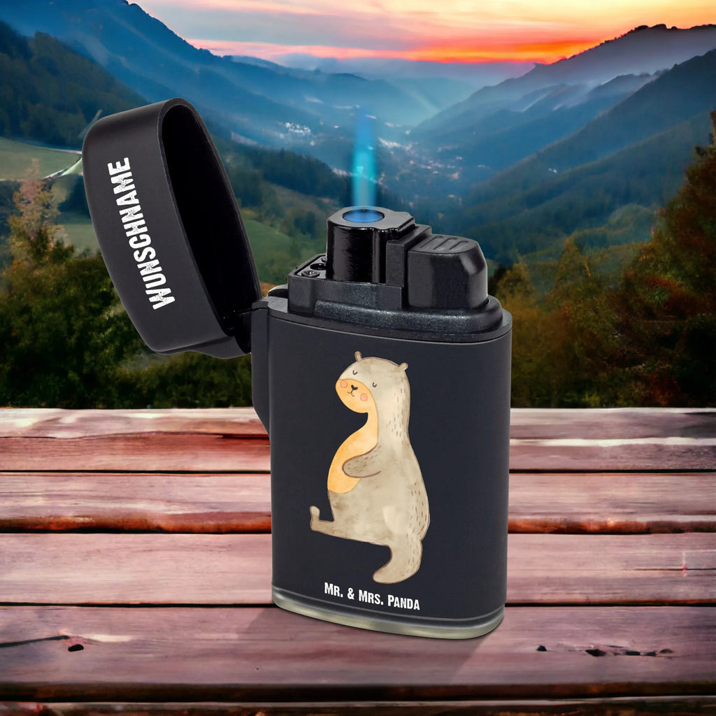 Personalised lighter otter Belly otter, marten, sea otter, European otter, water mammal, aquatic animal, baby otter, predator, water, otter gifts, animal lover, gift ideas for animal lovers, animal, mammal, water animal, gifts for people in love, Otter Sea Otter Lake Otter