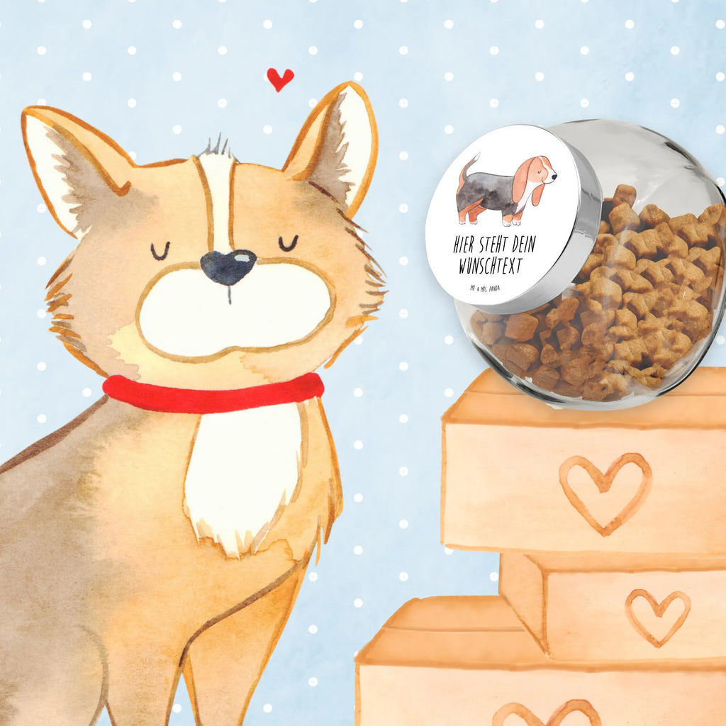 Personalizowany Słoik na Smakołyki Basset Hound ratownik Pies, rasa psa, pies rasowy, właściciel psa, prezent, miłośnik zwierząt, dawanie, szczeniak