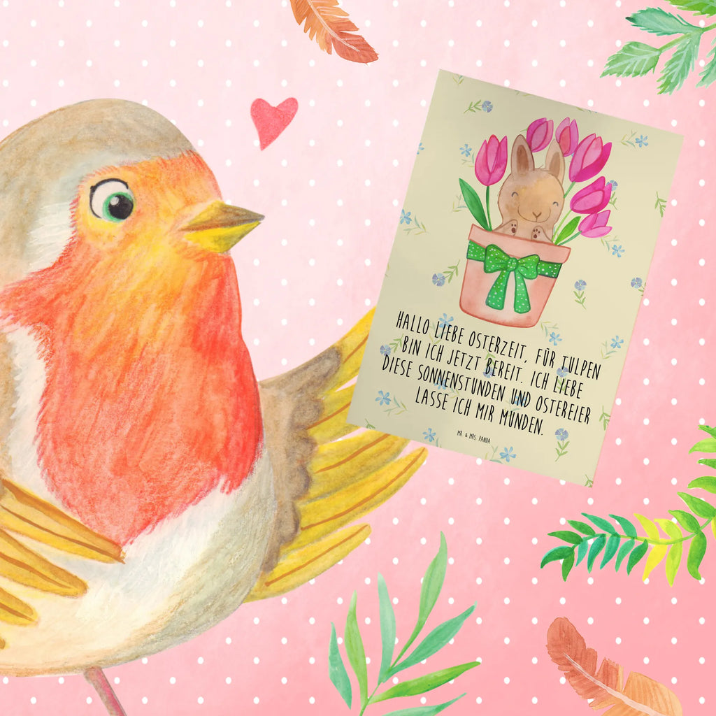 Greetings card Rabbit Tulips greeting card, birthday card, invitation card, folding card, wedding card, Easter, Easter bunny