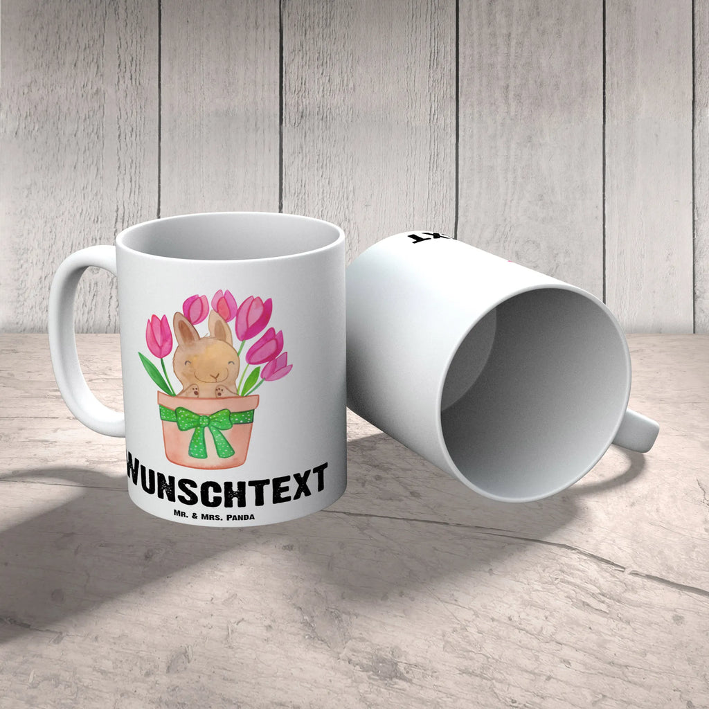 Personalisierte Tasse Hase Tulpen Wunschname, Tasse, Tasse mit Namen, Drucken, Personalisiert, Namen, Personalisierte Tasse, Namenstasse, Ostern, Osterhase, Ostergeschenke, Osternest, Osterdeko, Geschenke zu Ostern, Ostern Geschenk, Ostergeschenke Kinder, Ostern Kinder, Blumenstrauß, Ostergeschenk, Tulpen, Alternative zu Blumen, Hase
