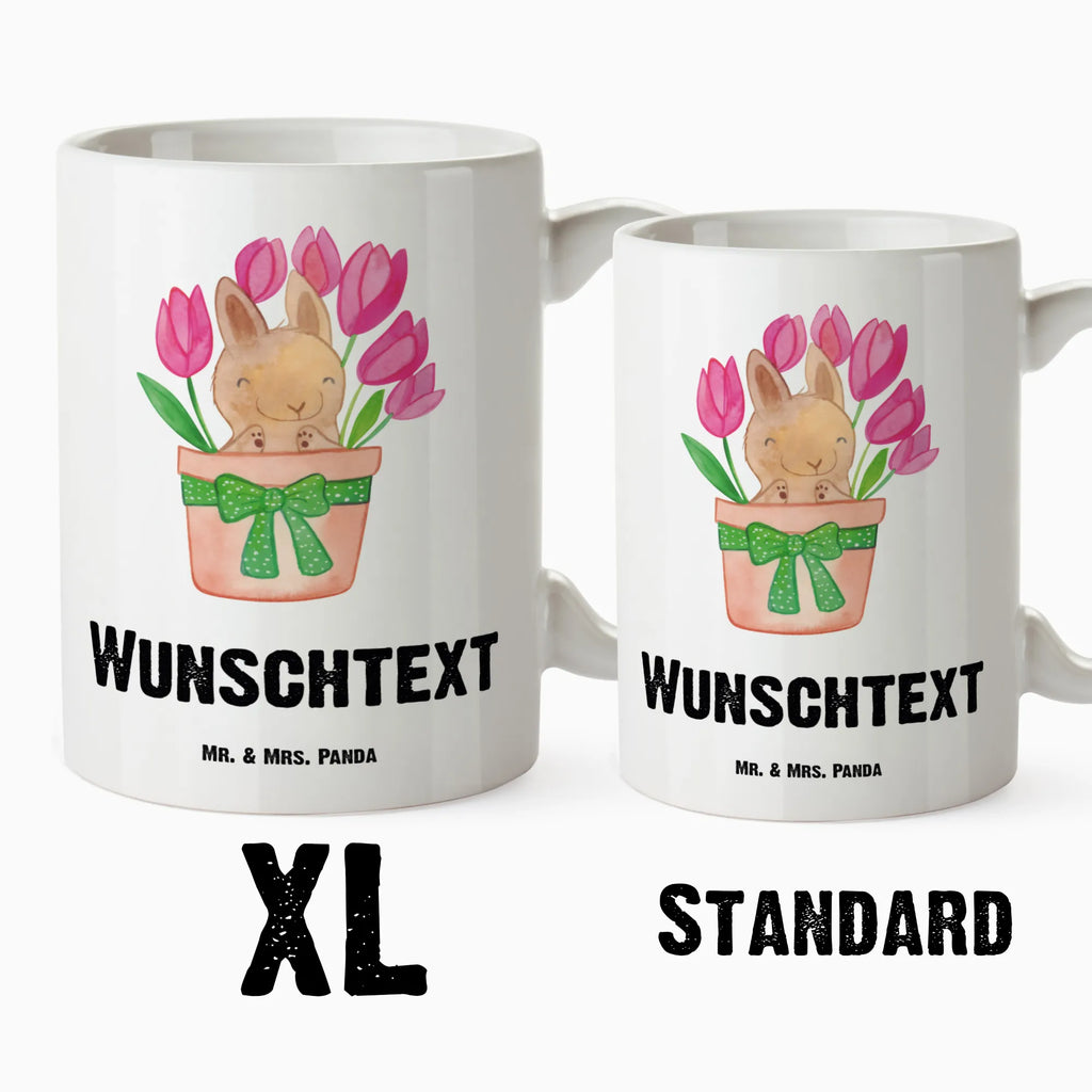 Personalised XL cup Rabbit Tulips Easter, Easter bunny