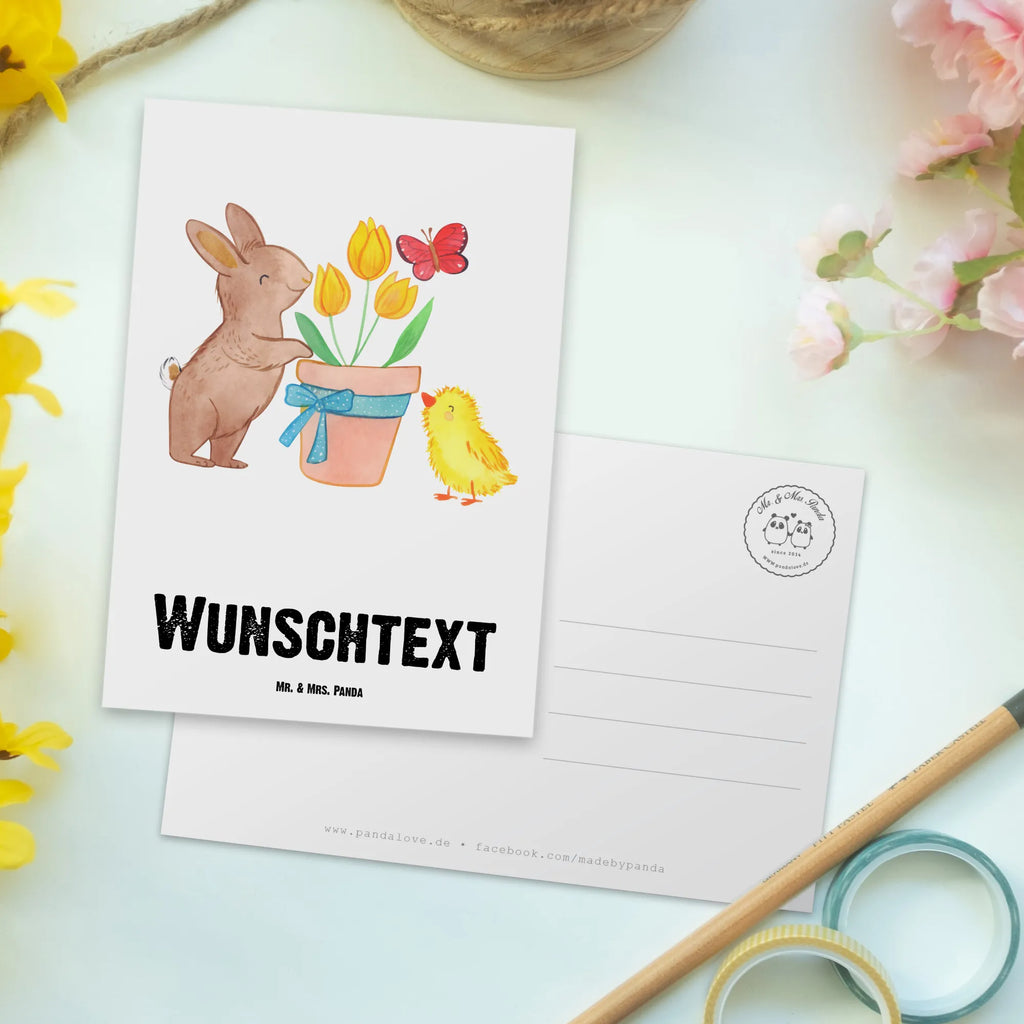 Personalised postcard Rabbit Chick Easter, Easter bunny