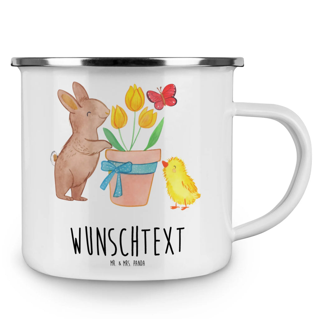Personalised enamel cup Rabbit Chick Easter, Easter bunny