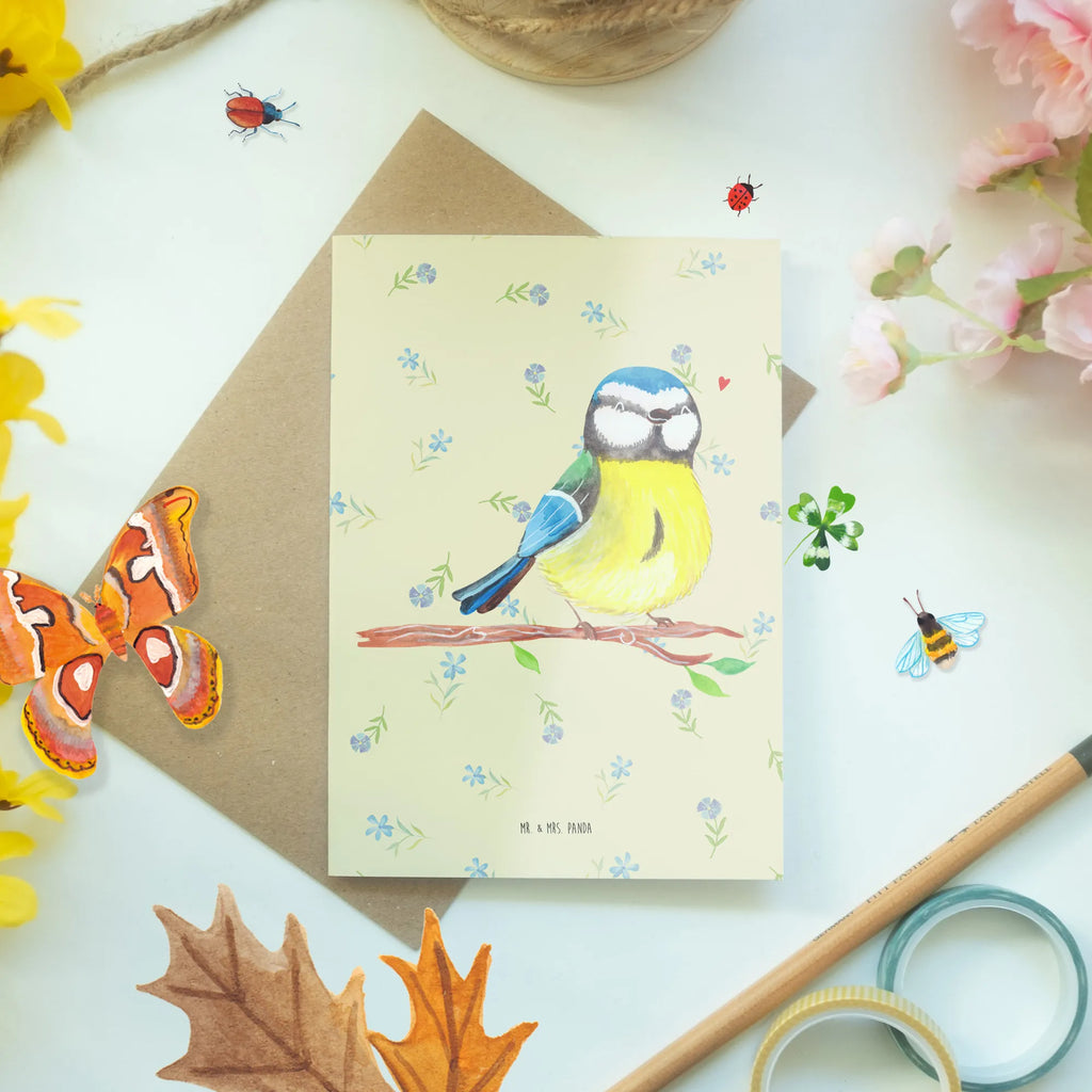 Greetings card Bird blue tit birthday card, invitation card, wedding card, greeting card, folding card, Easter, Easter bunny, blue tit, spring fever, Easter time, Easter greetings, bird, Easter presents, spring, greetings
