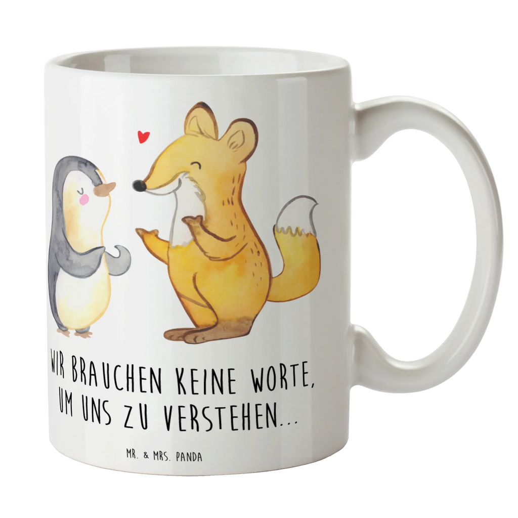 Mug Fox & Penguin deaf coffee mug, mug, personalized mug, novelty mug, gift mug, latte mug, mug with quotes, ceramic mug, porcelain mug, mug with designs, office mug, tea mug, custom mug