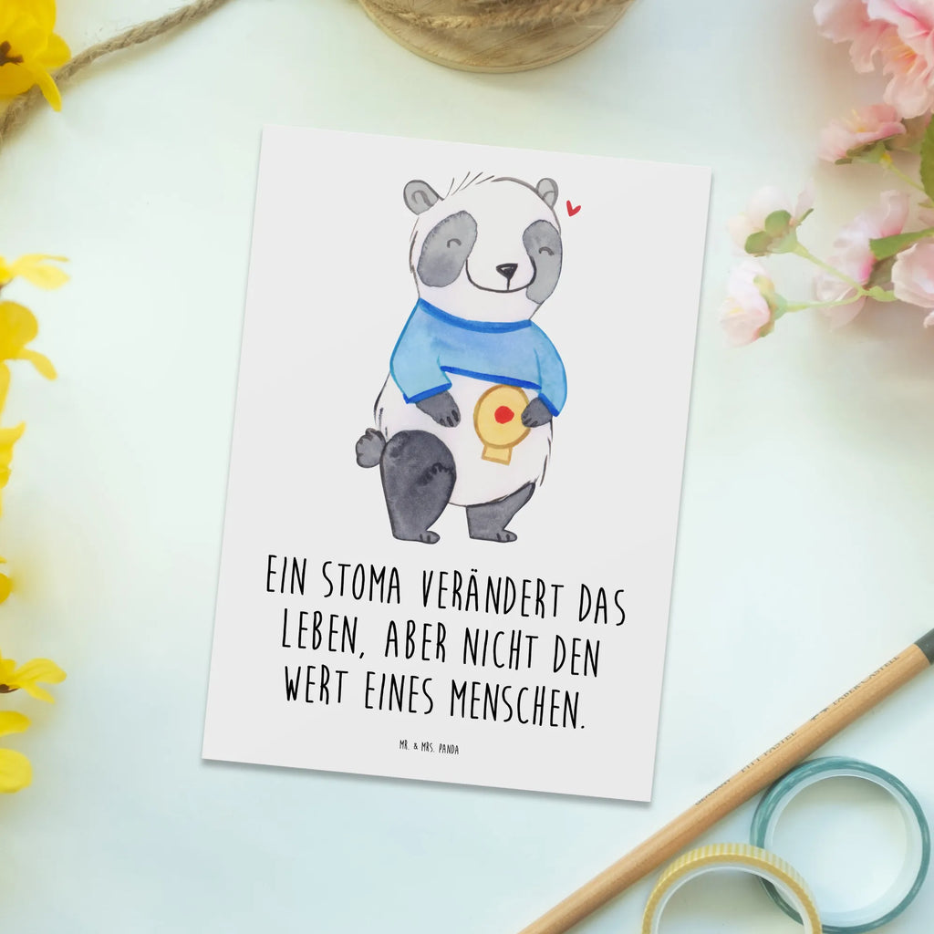 Postcard Panda artificial anus Grußkarte, Ansichtskarten, Geschenkkarte, Karte, Einladungskarte, Postkarte, Ansichtskarte, Einladungskarten Geburtstag, Geburtstagskarte, Dankeskarte, Einladung Geburtstag, Einladung, Stomabeutel, Stoma, künstlicher Darmausgang, Panda