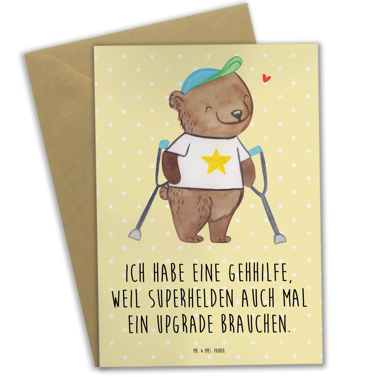 Grußkarte Bär Gehhilfen osterkarten, osterkarte, Grußkarten, Klappkarte, firmungskarte, dankeskarten, kommunionskarte, glückwunschkarten, neujahrskarte, weihnachtskarten, genesungskarte, hochzeitskarten, Beileidskarte, spruchkarte, babykarte, jubiläumskarte, vatertagskarte, Grußkarte, einladungskarten, abiturkarte, Glückwunschkarte, valentinstagskarte, Motivkarte, Bär, Krücken, Gehhilfe