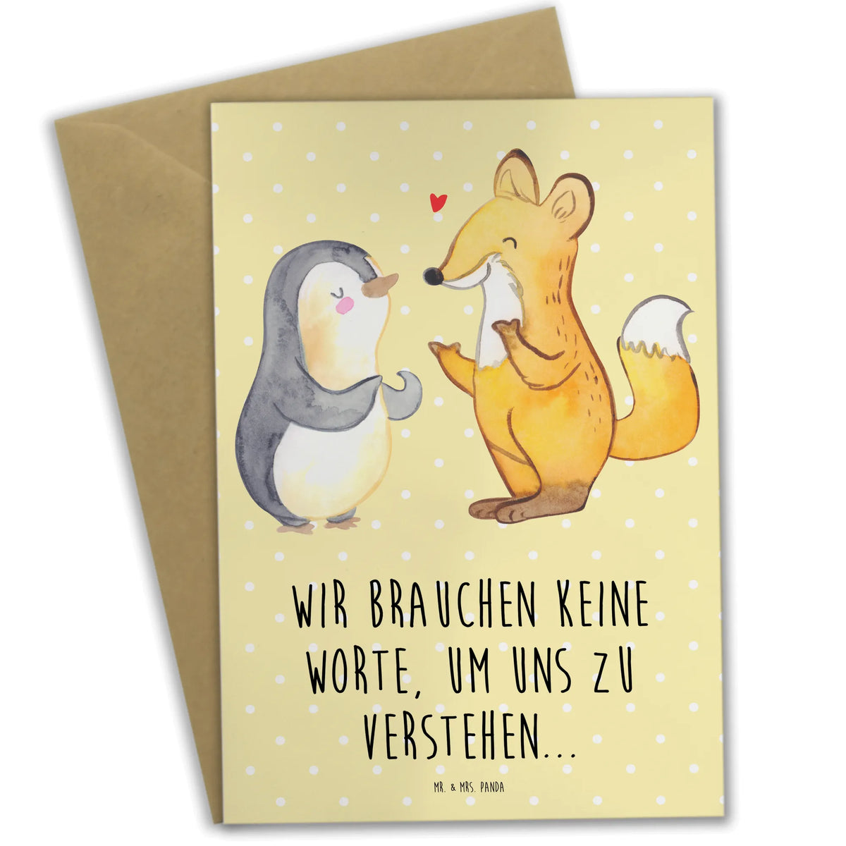 Kartka okolicznościowa Lis & Pingwin głuchy vatertagskarte, Beileidskarte, glückwunschkarten, babykarte, Grußkarte, weihnachtskarten, dankeskarten, hochzeitskarten, spruchkarte, Motivkarte, neujahrskarte, Klappkarte, valentinstagskarte, osterkarten, kommunionskarte, Glückwunschkarte, Grußkarten, einladungskarten, jubiläumskarte, genesungskarte, abiturkarte, firmungskarte, osterkarte, Pinguin, Fuchs, Gehörlos, Gebärdensprache