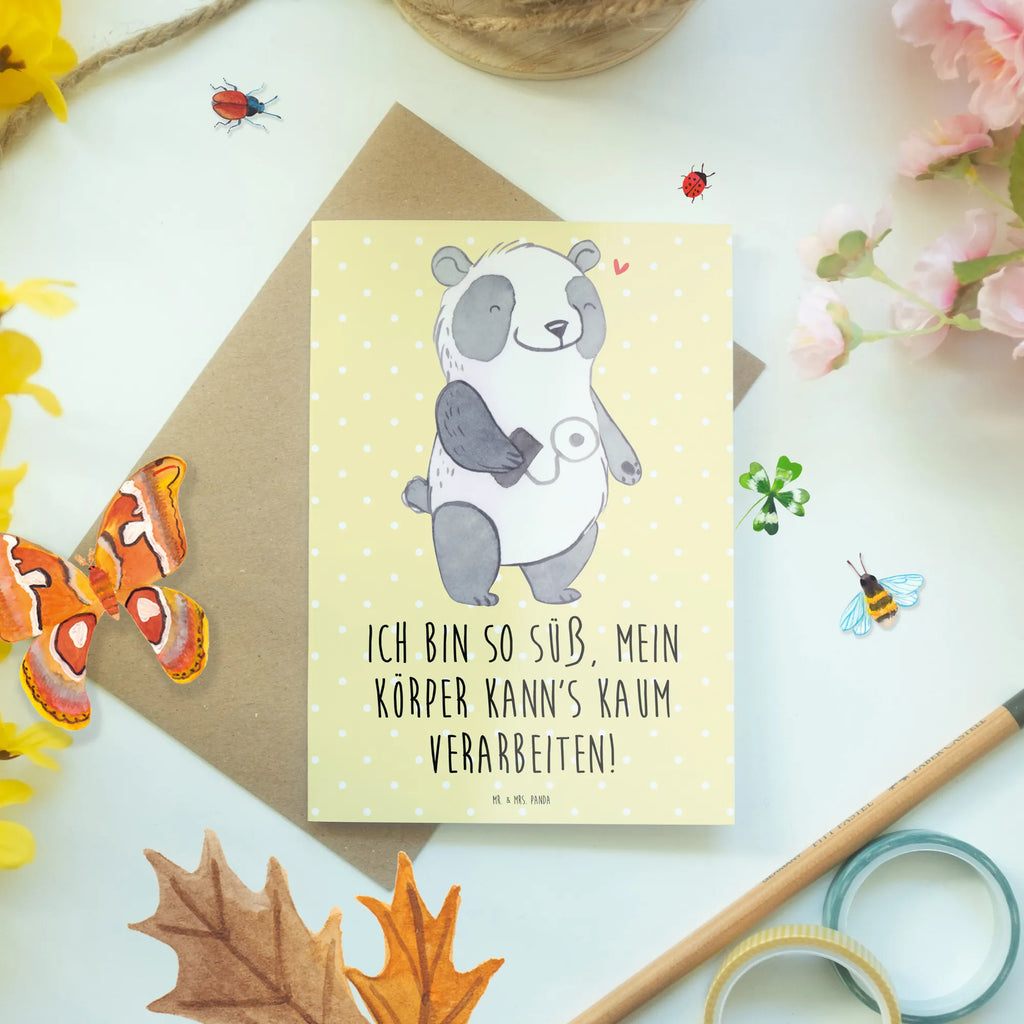 Kartka okolicznościowa Panda pompka insulinowa Klappkarte, Hochzeitskarte, Einladungskarte, Ansichtskarten, Grußkarte, Karte, Glückwunschkarte, Geburtstagskarte, Panda, Insulinpumpe, Diabetes, Diabetes mellitus