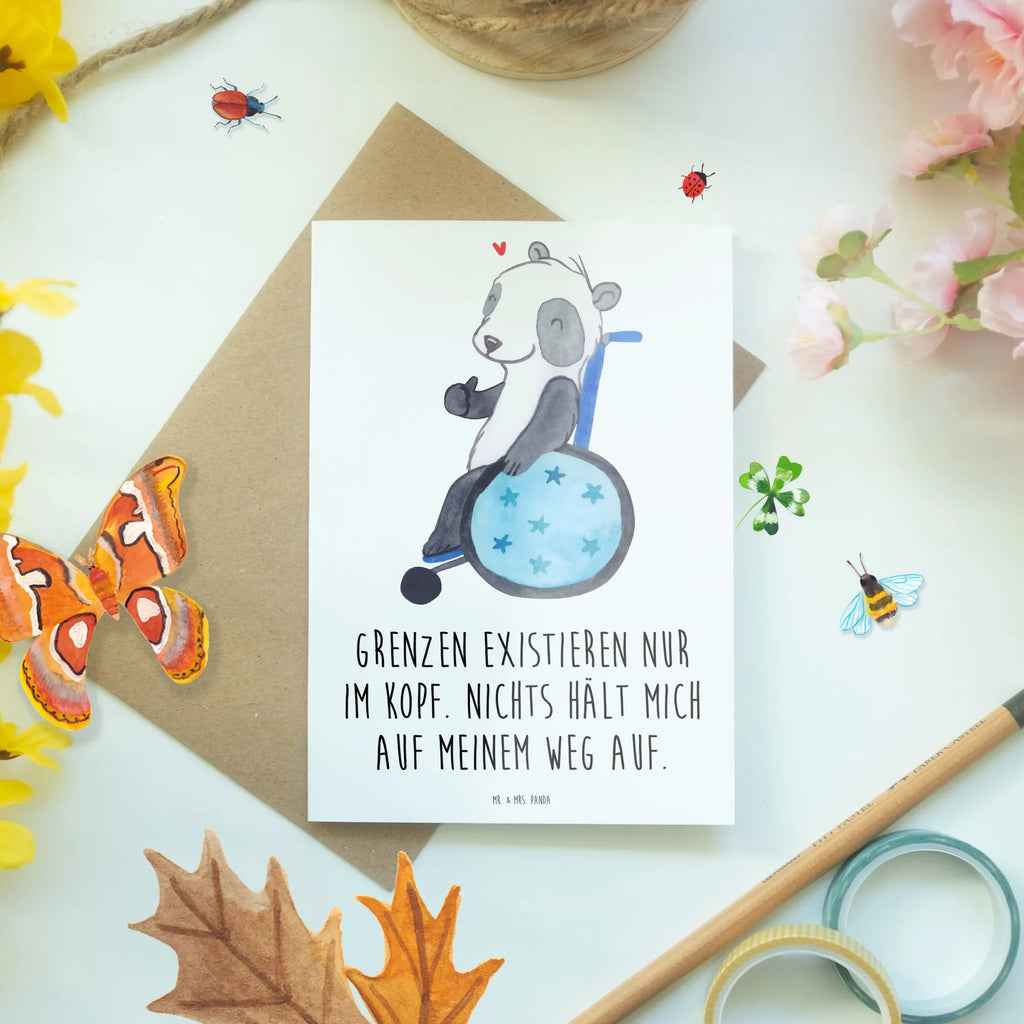 Greetings card Panda Wheelchair greeting card, birthday card, invitation card, folding card, wedding card