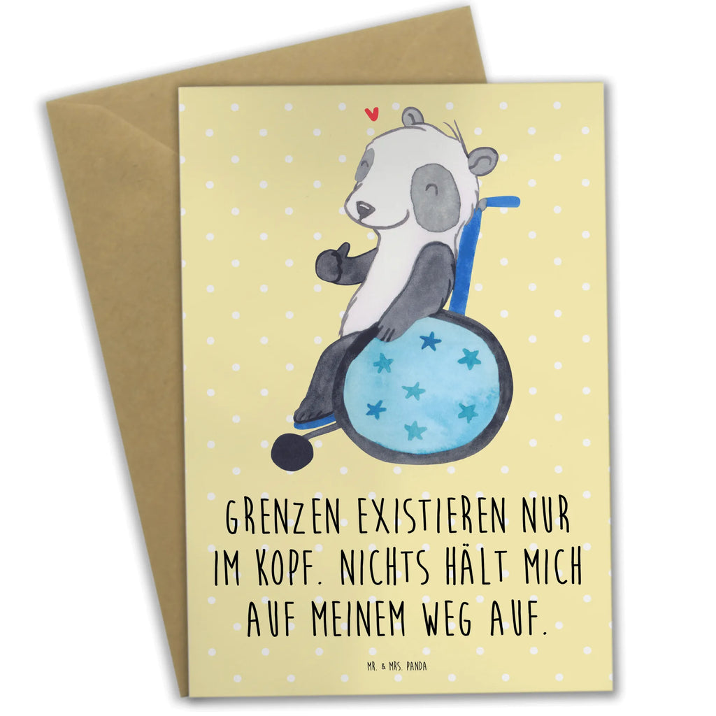 Greetings card Panda Wheelchair greeting card, birthday card, invitation card, folding card, wedding card