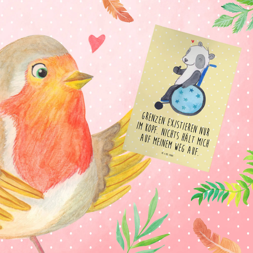 Greetings card Panda Wheelchair greeting card, birthday card, invitation card, folding card, wedding card