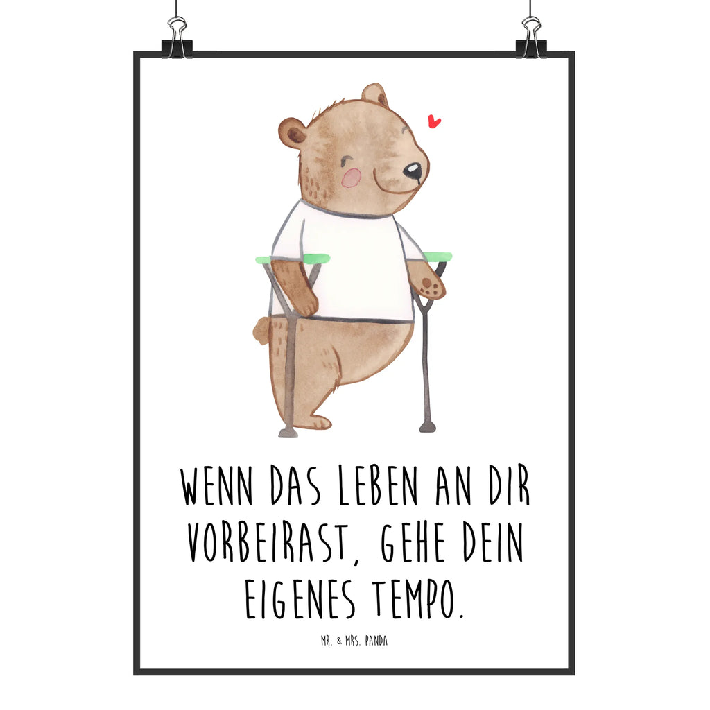 Poster Bär Beinamputation Raumdekoration, Kinderposter, Mr. & Mrs. Panda Poster, Wandposter, Designposter, Wanddeko, Posterdruck, Küchenposter, Bild, Kunstdruck, Wanddekoration, Handgemaltes Poster, Poster, Wanddeko Bild, Beinamputation, Bär, Amputation