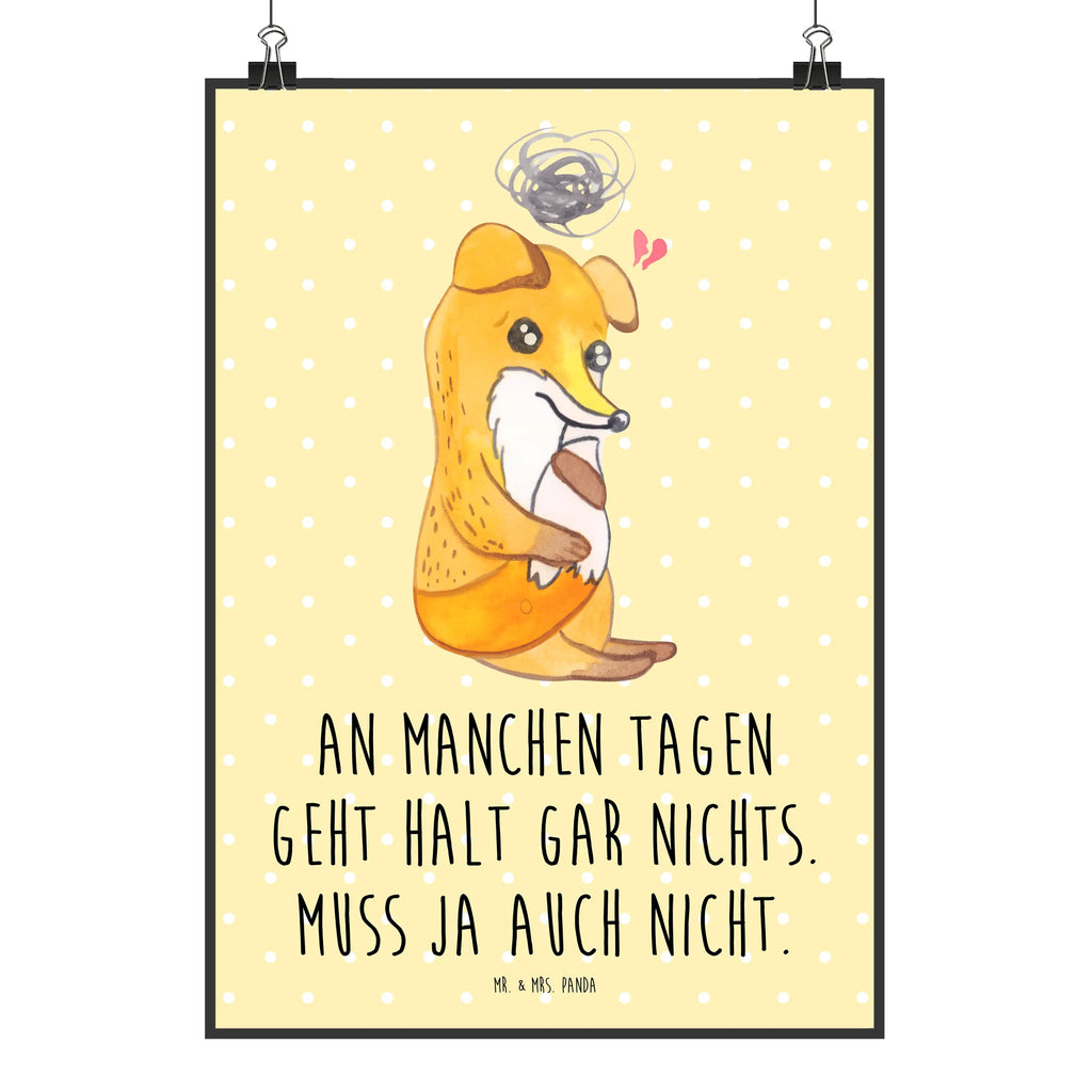 Poster Fox Depression Kinderposter, Handgemaltes Poster, Wanddeko Bild, Wanddeko, Designposter, Wanddekoration, Poster, Kunstdruck, Bild, Posterdruck, Mr. & Mrs. Panda Poster, Küchenposter, Wandposter, Raumdekoration, depressiv, Fuchs, Depressionen