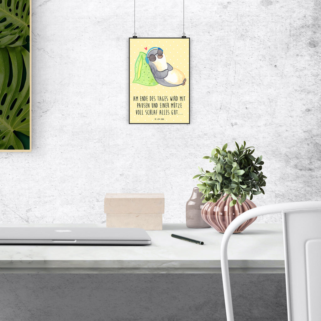 Plakat pingwin PEM Kinderposter, Designposter, Bild, Kunstdruck, Wanddekoration, Mr. & Mrs. Panda Poster, Wandposter, Raumdekoration, Poster, Handgemaltes Poster, Wanddeko Bild, Posterdruck, Küchenposter, Wanddeko, PEM, Fatigue, Pinguin