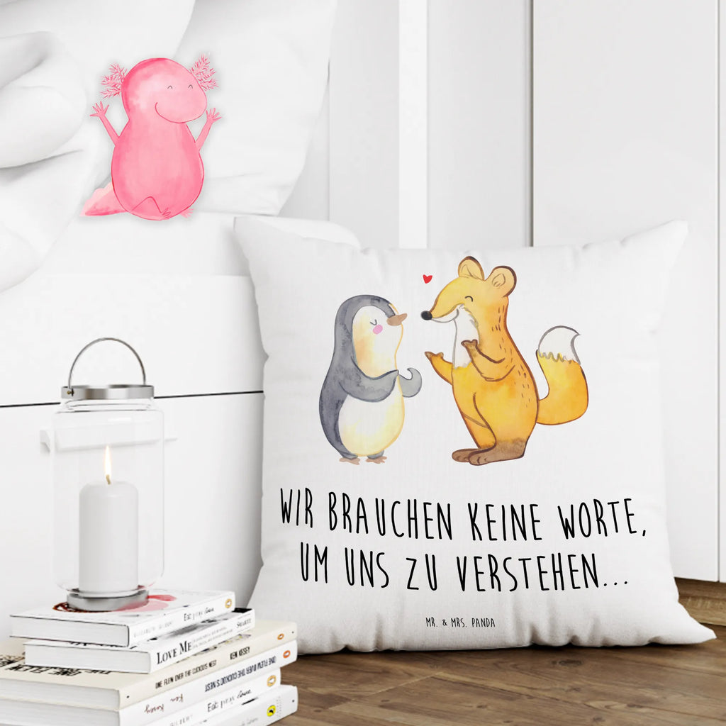 Cushion Fox & Penguin deaf Dekokissen, Zierkissen, Couchkissen, Kissen 40x40, Kissenhülle, Kissenbezüge, Kissen 40x40 Waschbar, sofakissen, Sofakissen, Kissen, Kissenbezug 40x40, Kissenhülle 40x40, Kopfkissen, Motivkissen, Dekokissen 40x40, sitzkissen, Sofakissen 40x40, Dekokissen Sofa, Kopfkissen 40x40, Gebärdensprache, Pinguin, gehörlos, Fuchs