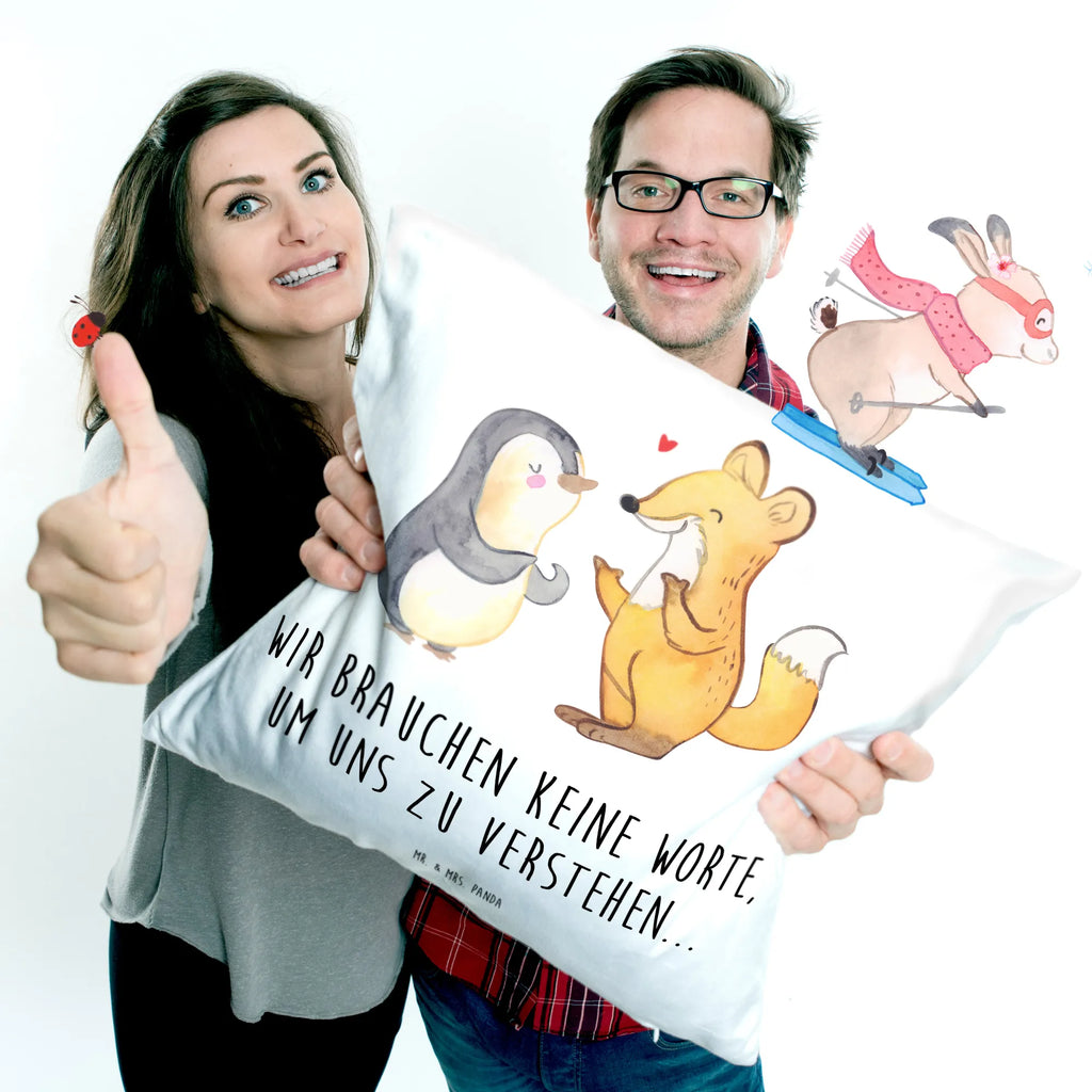 Cushion Fox & Penguin deaf Dekokissen, Zierkissen, Couchkissen, Kissen 40x40, Kissenhülle, Kissenbezüge, Kissen 40x40 Waschbar, sofakissen, Sofakissen, Kissen, Kissenbezug 40x40, Kissenhülle 40x40, Kopfkissen, Motivkissen, Dekokissen 40x40, sitzkissen, Sofakissen 40x40, Dekokissen Sofa, Kopfkissen 40x40, Gebärdensprache, Pinguin, gehörlos, Fuchs