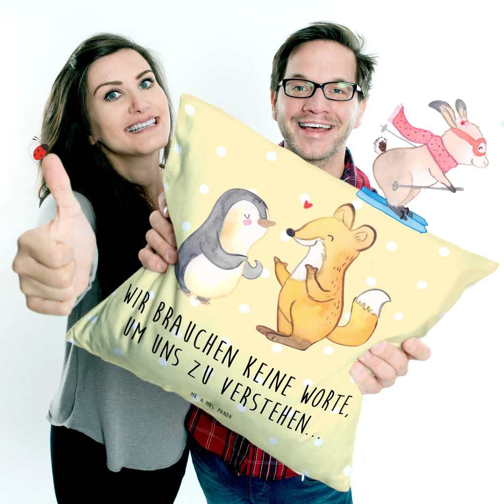 Cushion Fox & Penguin deaf Dekokissen, Zierkissen, Couchkissen, Kissen 40x40, Kissenhülle, Kissenbezüge, Kissen 40x40 Waschbar, sofakissen, Sofakissen, Kissen, Kissenbezug 40x40, Kissenhülle 40x40, Kopfkissen, Motivkissen, Dekokissen 40x40, sitzkissen, Sofakissen 40x40, Dekokissen Sofa, Kopfkissen 40x40, Gebärdensprache, Pinguin, gehörlos, Fuchs