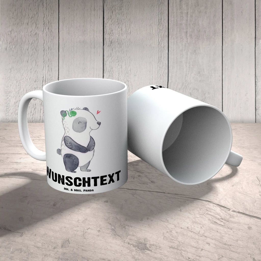 Personalisierte Tasse Panda Gehörlos Namenstasse, Personalisierte Tasse, Drucken, Namen, Tasse, Personalisiert, Wunschname, Tasse mit Namen, Panda, Cochlea Implantat, gehörlos, ertaubt