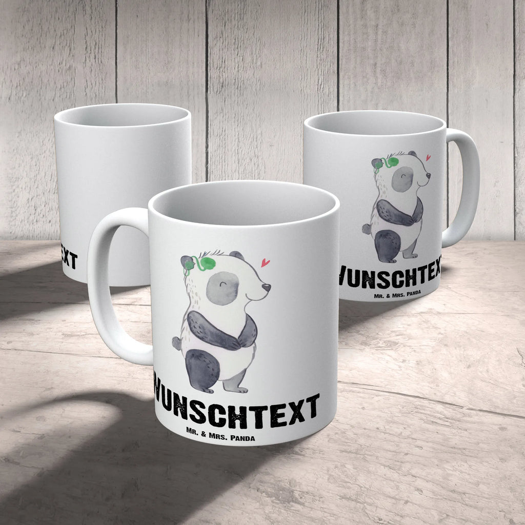Personalisierte Tasse Panda Gehörlos Namenstasse, Personalisierte Tasse, Drucken, Namen, Tasse, Personalisiert, Wunschname, Tasse mit Namen, Panda, Cochlea Implantat, gehörlos, ertaubt