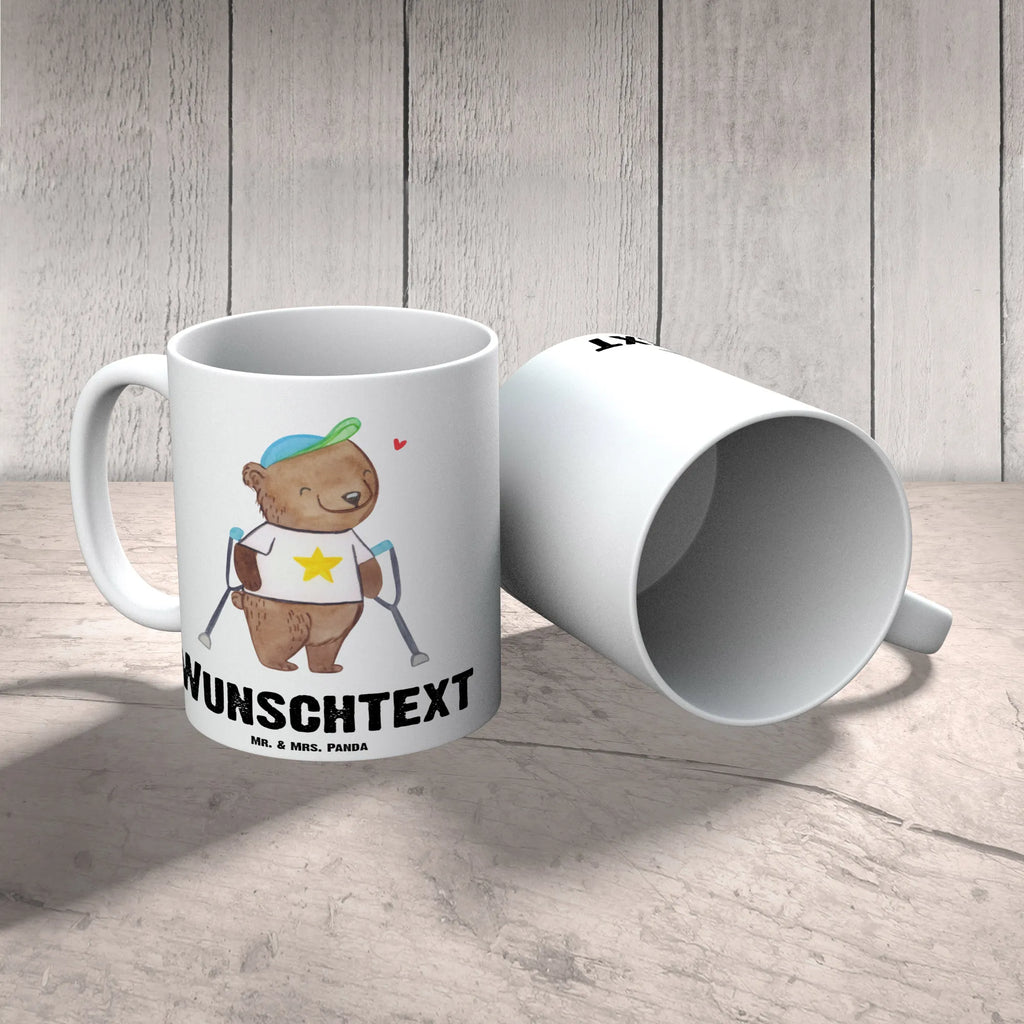Personalisierte Tasse Bär Gehhilfen Wunschname, Namen, Drucken, Personalisierte Tasse, Tasse mit Namen, Tasse, Namenstasse, Personalisiert, Krücken, Bär, Gehhilfe