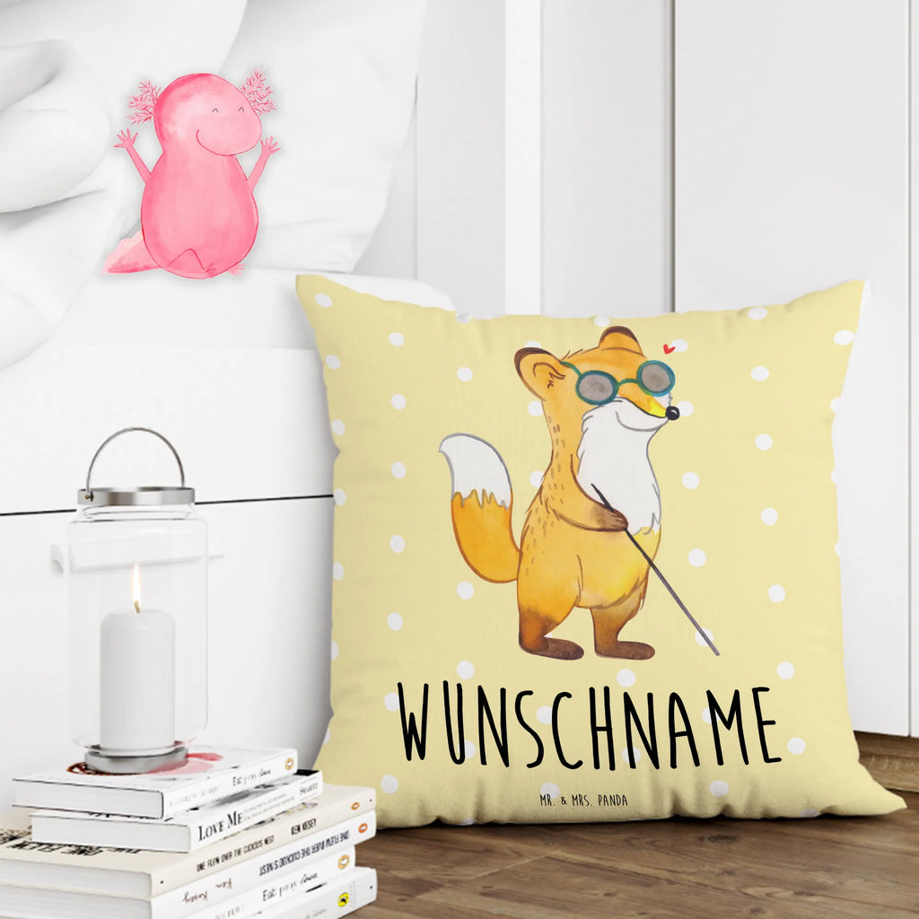 Personalised cushion Fox Blindness personalisiert, bedrucken, Wunschname, Name, Kissen, Kopfkissen, Erblindung, Blindheit, Fuchs
