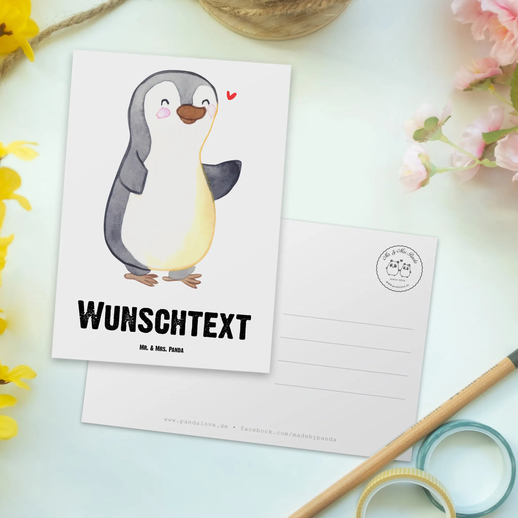 Personalised postcard Penguin Amputation Grußkarte mit Wunschtext, Ansichtskarte mit Wunschtext, Grußkarte mit Namen, Einladung mit Namen, Karte mit Namen, Einladung mit Wunschtext, Geschenkkarte mit Namen, Postkarte personalisierbar, Geschenkkarte mit Wunschtext, Postkarte mit Wunschtext, Postkarte bedrucken, Karte mit Wunschtext, Ansichtskarte mit Namen, Postkarte mit Namen, Armamputation, Amputation, Pinguin