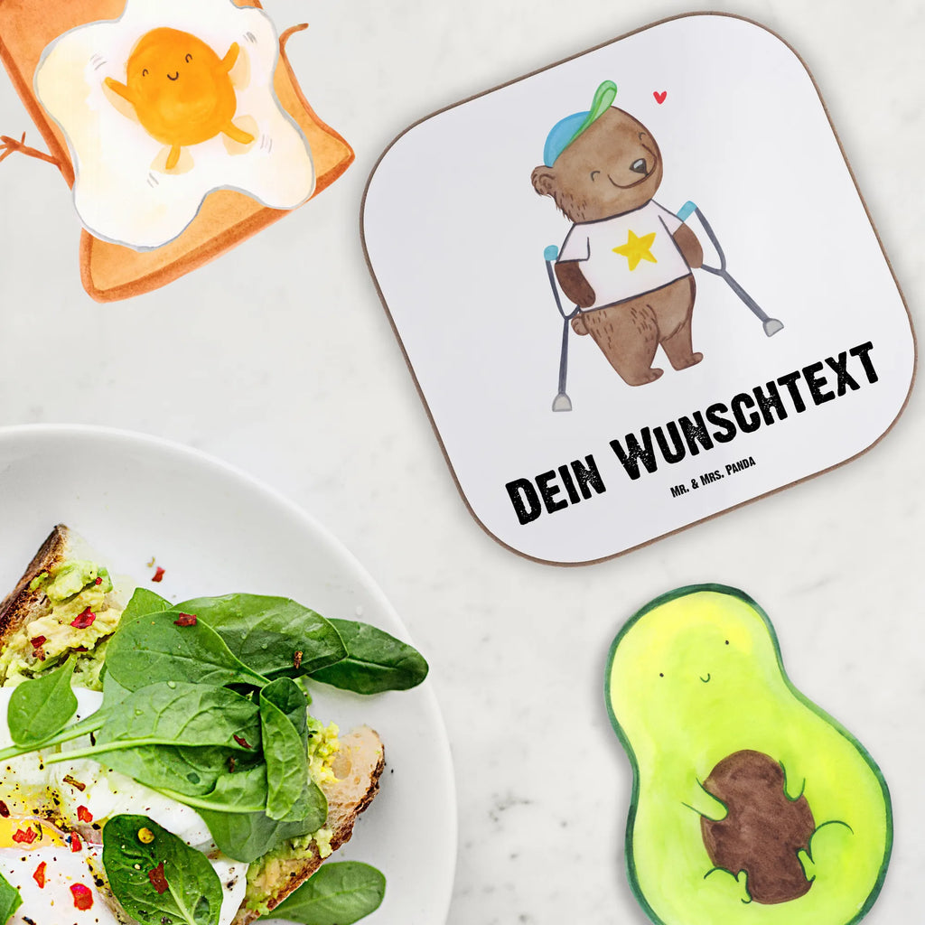 Personalised coaster Bear Walking aids PErsonalisierte Bierdeckel, Peronalisierte Untersetzer Gläser, Personalisierte Glasuntersetzer, Personalisierte Untersetzer, Bedrucken, Personalisieren, Namensaufdruck, Untersetzer mit Namen, Personalisiert Getränkeuntersetzer, Bär, Krücken, Gehhilfe