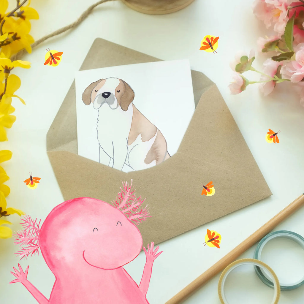 Spersonalizowana kartka z życzeniami Bernardyn Chwila Pies, rasa psa, pies rasowy, właściciel psa, prezent, miłośnik zwierząt, dawanie, szczeniak