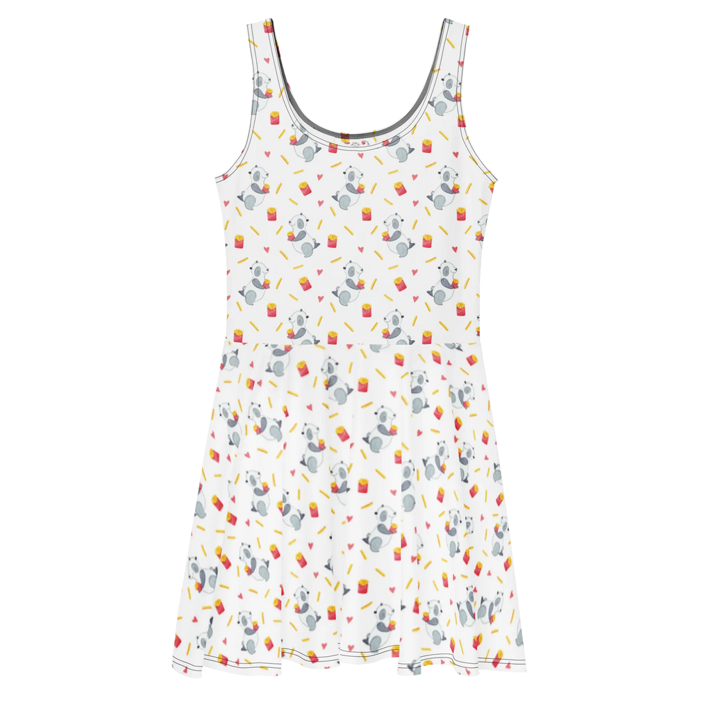 Sommerkleid Panda Pommes Muster Kleid, Sommerkleid, Skaterkleid, Pommes Muster, Panda, Panda Muster, Pommes