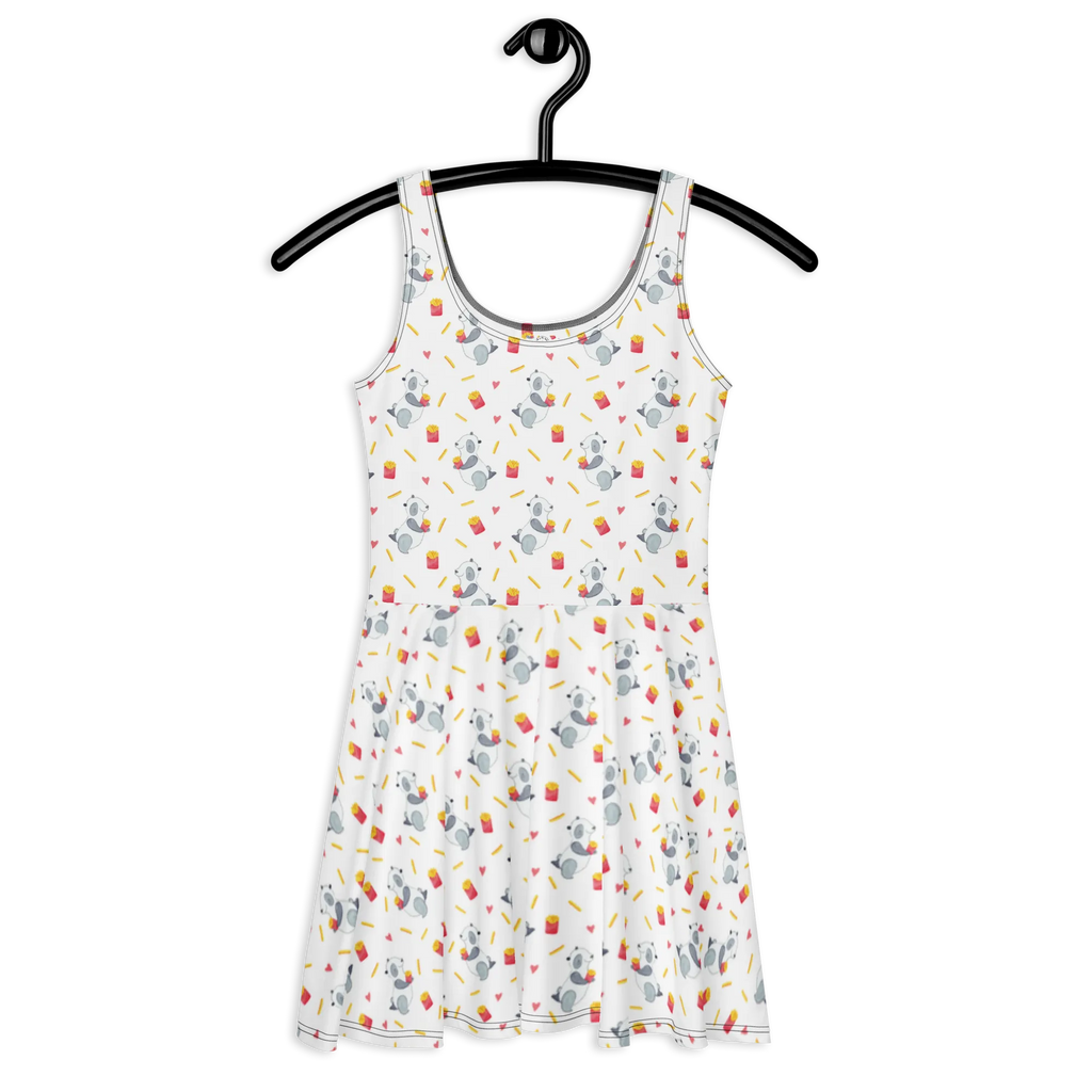 Sommerkleid Panda Pommes Muster Kleid, Sommerkleid, Skaterkleid, Pommes Muster, Panda, Panda Muster, Pommes