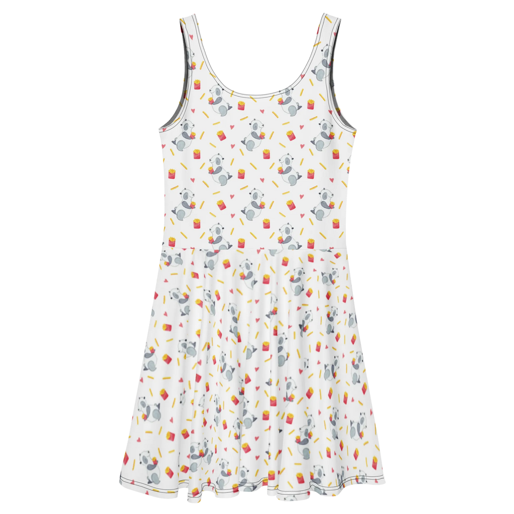 Sommerkleid Panda Pommes Muster Kleid, Sommerkleid, Skaterkleid, Pommes Muster, Panda, Panda Muster, Pommes
