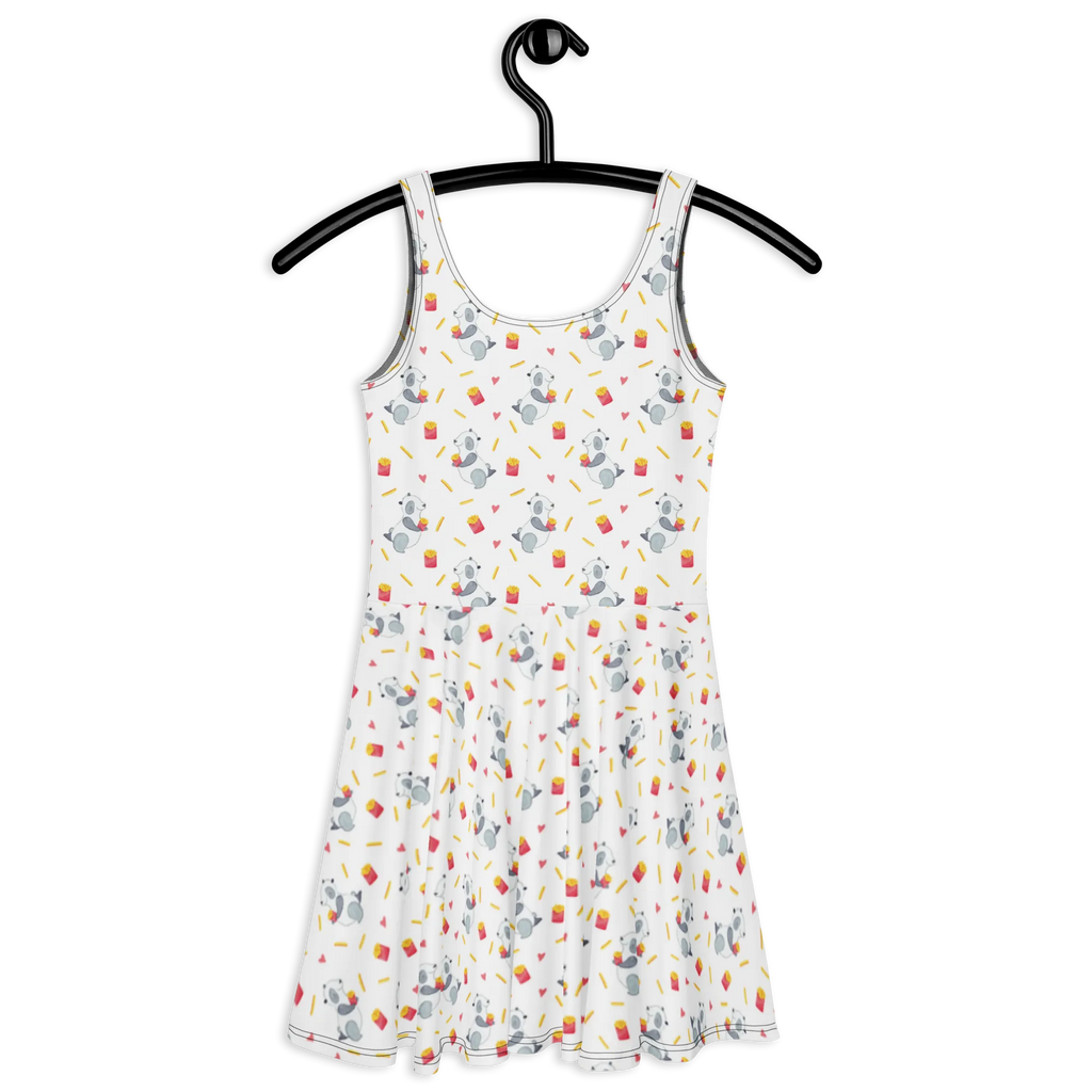 Sommerkleid Panda Pommes Muster Kleid, Sommerkleid, Skaterkleid, Pommes Muster, Panda, Panda Muster, Pommes