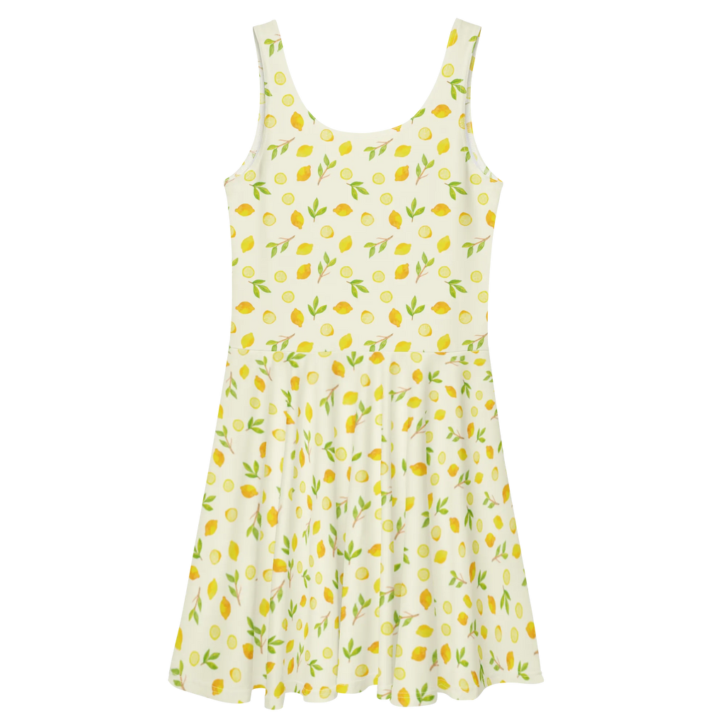 Sukienka letnia Świeżość cytryny Sommerkleid, Skaterkleid, Kleid, Zitronen Muster, Zitrone, Zitrusfrüchte Muster