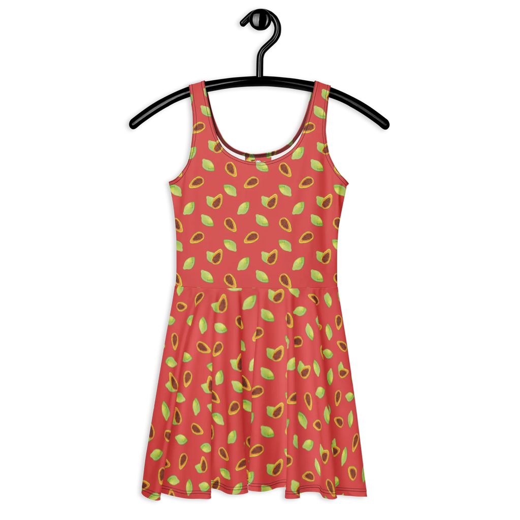 Sukienka letnia Owoce papaja Sommerkleid, Kleid, Skaterkleid, Papapya Muster, Obst Muster, Papayas
