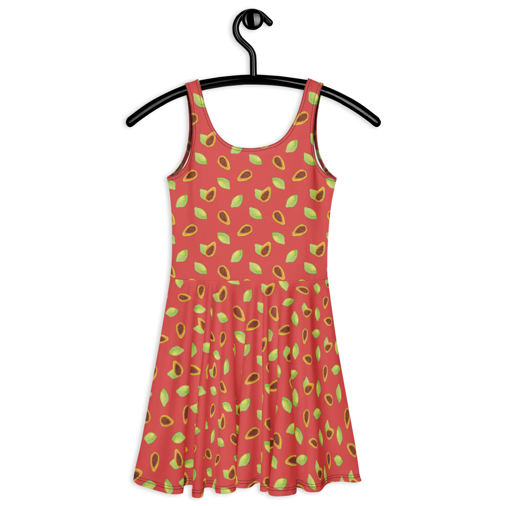 Sukienka letnia Owoce papaja Sommerkleid, Kleid, Skaterkleid, Papapya Muster, Obst Muster, Papayas