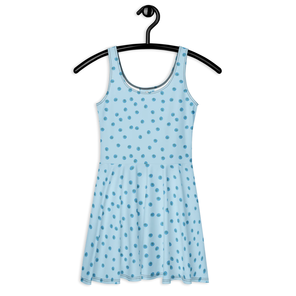 Sukienka letnia Niebieskie Borówki Sommerkleid, Skaterkleid, Kleid, Blaubeeren Muster, Blueberries, Heidelbeeren Muster
