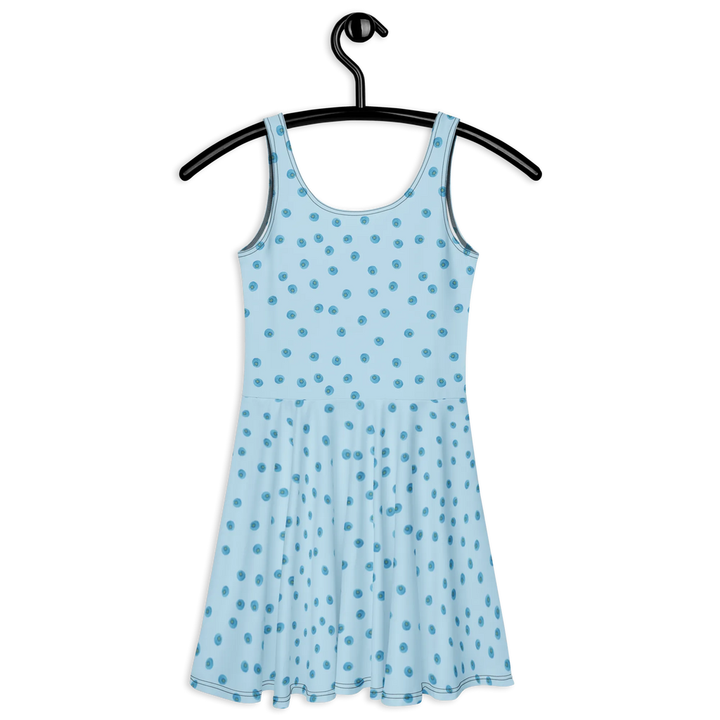 Sukienka letnia Niebieskie Borówki Sommerkleid, Skaterkleid, Kleid, Blaubeeren Muster, Blueberries, Heidelbeeren Muster