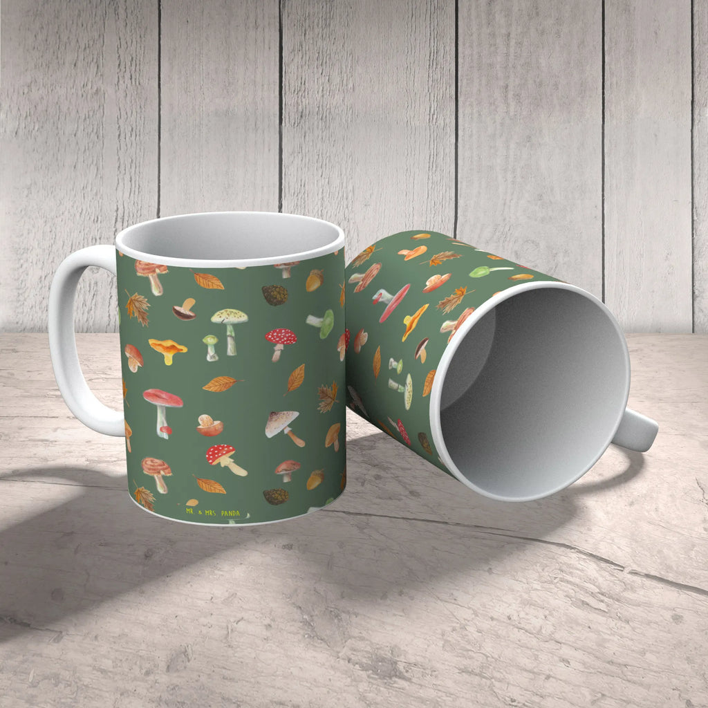 Kubek Grzyb las Porzellantasse, Tasse mit Zitaten, Keramiktasse, Teetasse, Tasse mit Motiven, Geschenktasse, Kaffeetasse, Bürotasse, Tasse, Laub Muster, Pilze, Wald, Pilz Muster