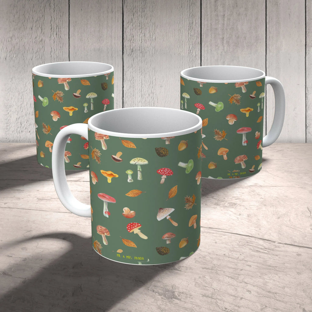 Kubek Grzyb las Porzellantasse, Tasse mit Zitaten, Keramiktasse, Teetasse, Tasse mit Motiven, Geschenktasse, Kaffeetasse, Bürotasse, Tasse, Laub Muster, Pilze, Wald, Pilz Muster