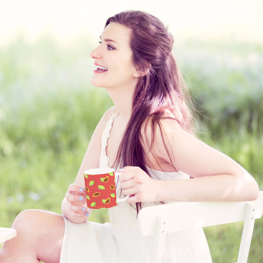 Kubek Owoce papaja Tasse, Geschenktasse, Porzellantasse, Tasse mit Motiven, Teetasse, Tasse mit Zitaten, Kaffeetasse, Keramiktasse, Bürotasse, Papayas, Papapya Muster, Obst Muster