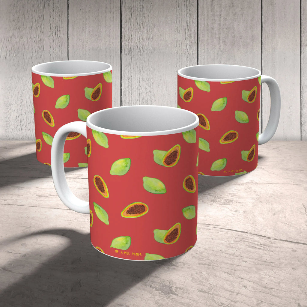 Kubek Owoce papaja Tasse, Geschenktasse, Porzellantasse, Tasse mit Motiven, Teetasse, Tasse mit Zitaten, Kaffeetasse, Keramiktasse, Bürotasse, Papayas, Papapya Muster, Obst Muster