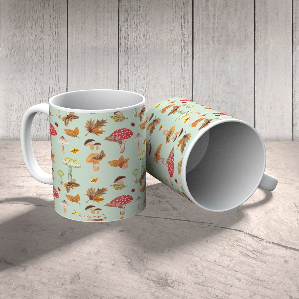 Kubek Jesień Grzyby Porzellantasse, Teetasse, Bürotasse, Tasse mit Zitaten, Geschenktasse, Kaffeetasse, Tasse, Tasse mit Motiven, Keramiktasse, Herbstwald, Pilze, Schmetterlings Muster, Pilz Muster, Wald